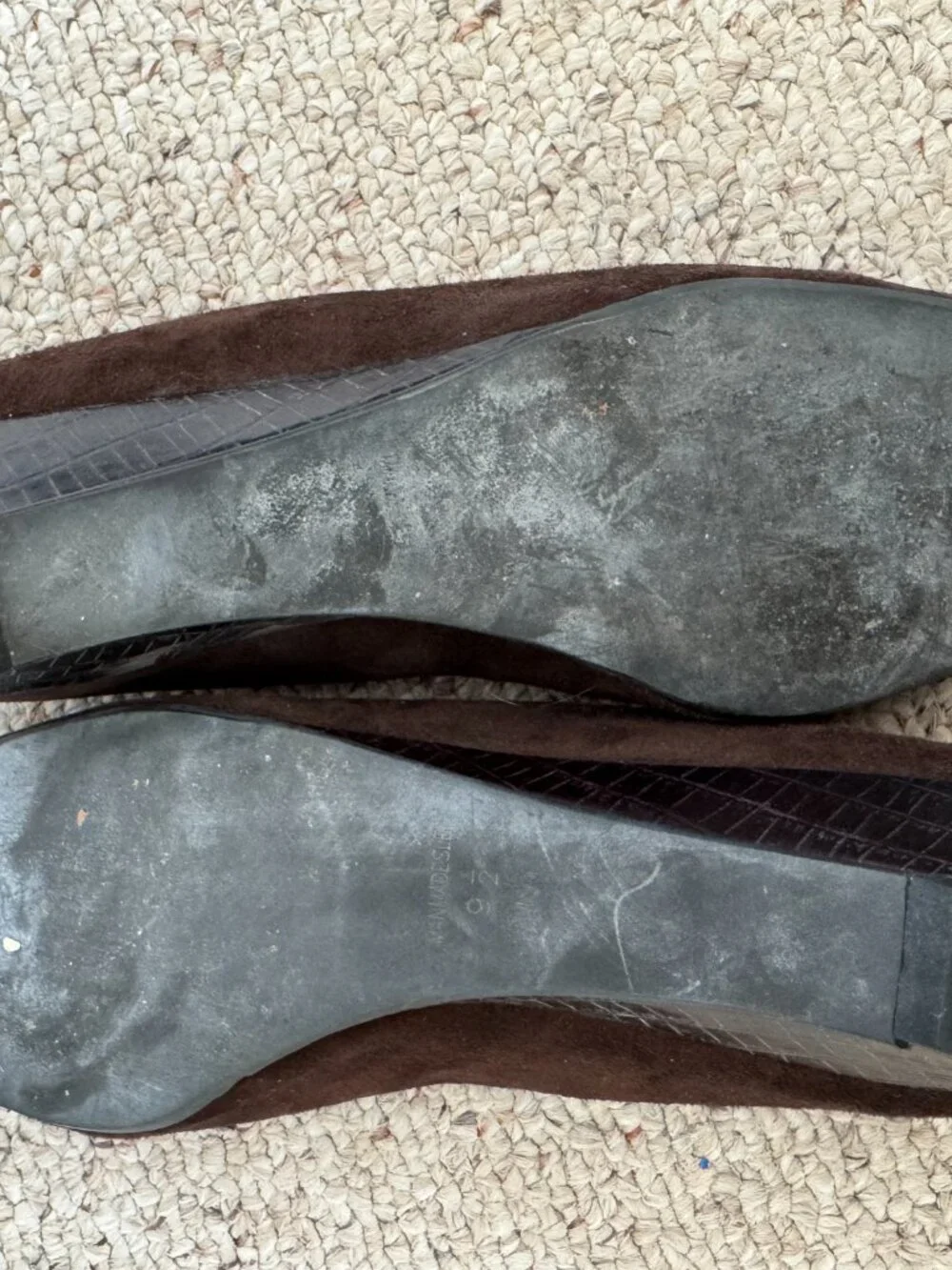 Vaneli Chocolate Brown Suede Wedge Loafer Slip on Shoes Sz 9.5
